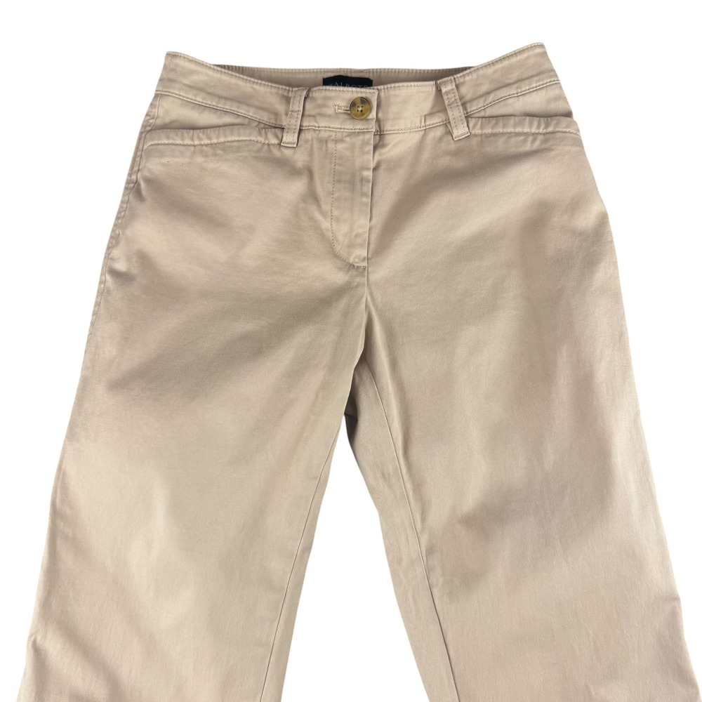 Talbots Womens Petite 0P Chino Pants Khaki Tan Straight Leg Mid Rise Stretch - Picture 2 of 7